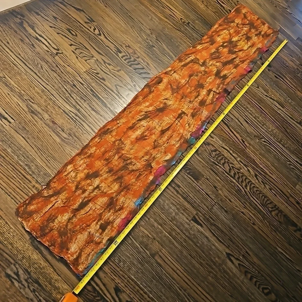 Scarf Handcrafted Wool and Silk New 79x13